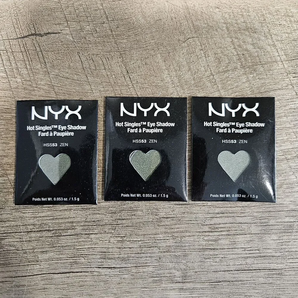 Lot of 3 NYX Hot Singles Eye Shadow Refills - HSS53 Zen Green NEW